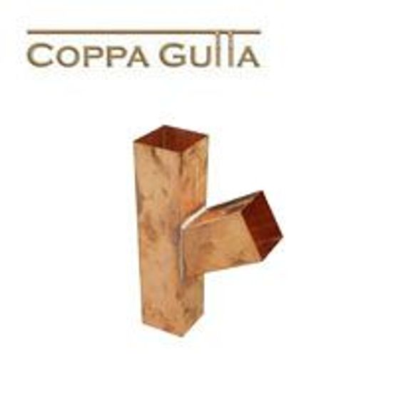 Copper Guttering Square 80x80mm Downpipe Branch