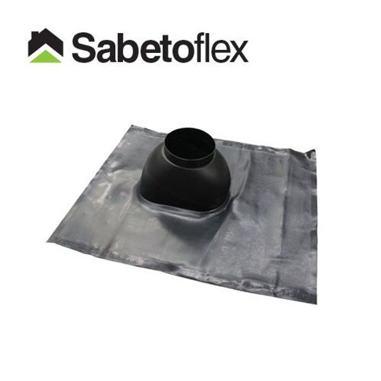Sabetoflex 125mm Gas Flue Outlet with Wakaflex Flashing - Anthracite