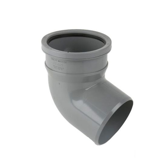 Guttering Industrial Downpipe 112.5dg Bottom Offset Bend 110mm - Grey