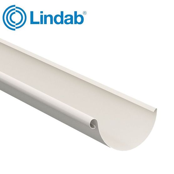 Lindab Steel Half Round Guttering 100mm x 2m Painted Antique White