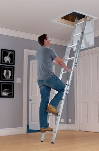 Werner Abru Blue Seal Easy Stow 3 Section Aluminium Loft Ladder 