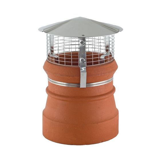 Birdguard Stainless Steel Chimney Cowl Round Strap for Solid Fuel - Natural