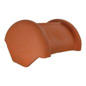 Redland Cathedral Clay Capped Half Round Block End Ridge - Terracotta