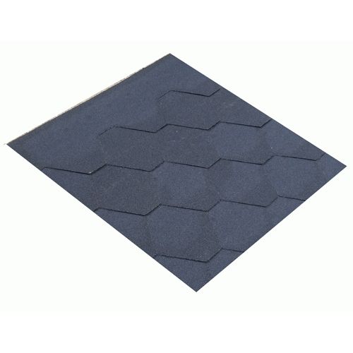 Hexagonal 3 Tab Roofing Felt Shingles in Black - 3m2 Pack