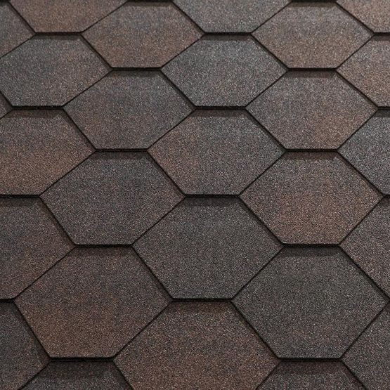 Katepal Super Jazzy Hexagonal Felt Roofing Shingles (3m2) - Brown