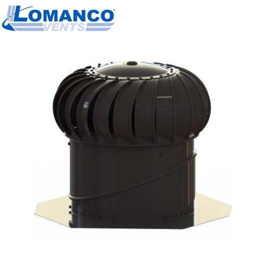 Lomanco Ventilation Turbine BIB 14'' Head & Base Set - Black