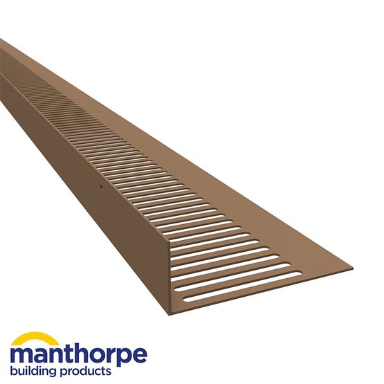 Manthorpe G826 Flat Roof Soffit Vent in Brown - Pack of 10