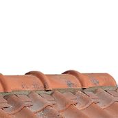 Redland Old Hollow Clay Pantile Capped Half Round Ridge & Hip - Vintage Red