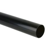Plastic Guttering Round Style Downpipe 5.5m Length 68mm - Black