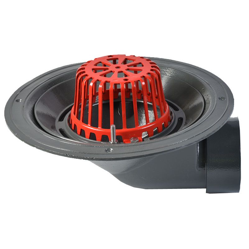 ACO Rainwater Roof Outlet 90dg Screw with Dome Grate - 1000mm