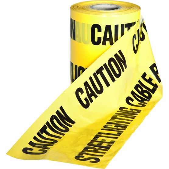 Underground Caution Warning Tape Yellow Street Lighting - 150mm x 365m
