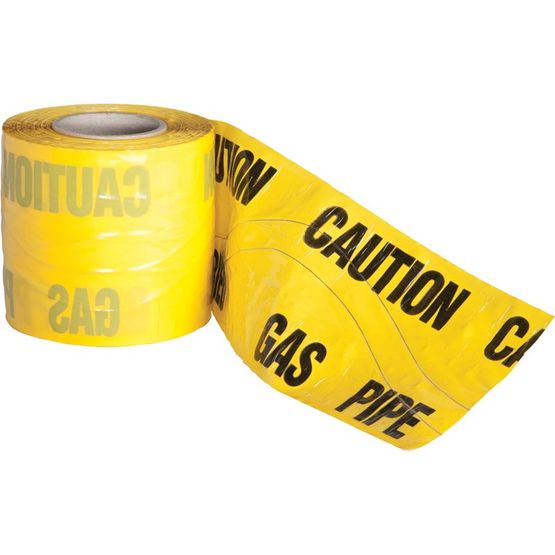 Detectable Underground Warning Tape Yellow Gas Mains 150mm x 100m