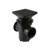 Back Inlet Roddable Gully 90 Degree Outlet Square Grid - 110mm