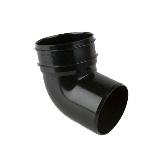 Soil Pipe Solvent Weld Bottom Offset Socket Bend 112.5g 110mm - Black