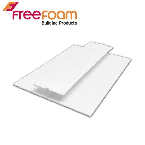 Geopanel Wide Interior Wetroom PVC H-Join Trim - White