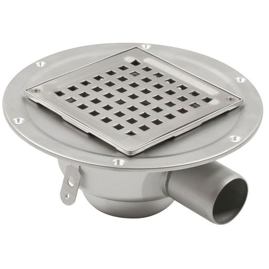 Shower Drain Adjustable Low Gully Stainless Steel 145 x 145mm - 50mm
