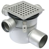 Shower Drain Adjustable Gully Stainless Steel 50mm Inlets - 110mm