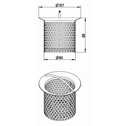 Blucher Small Filter Basket - 316 Grade Stainless Steel