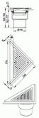 Shower Drain Triangular Back Wall Adjustable Stainless Steel - 110mm