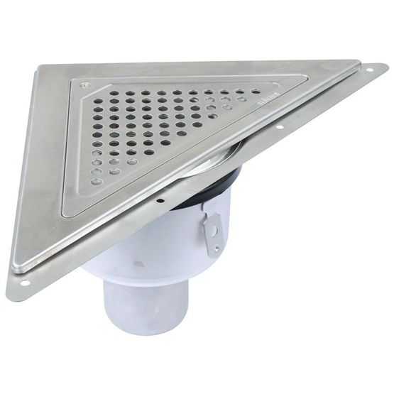 Video of Shower Drain Gully Stainless Steel Triangular Corner Adjustable - 75mm