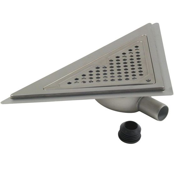 Mini Shower Drain Stainless Steel Triangular Back Wall - 32/40mm