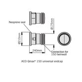 ACO Qmax 150 Slot Channel Multifunctional End Cap