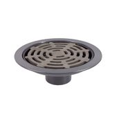 Cast Iron Rainwater Roof Outlet Vertical Spigot with Flat Grate - 110mm