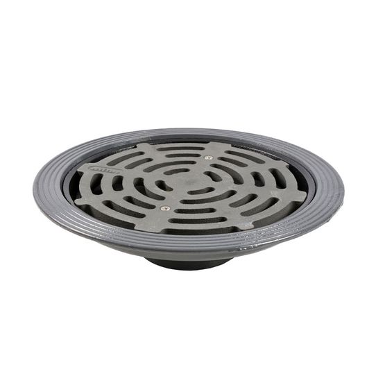 Cast Iron Rainwater Outlet Vertical Thread with Flat Grating - 110mm