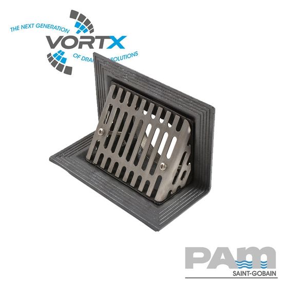 Cast Iron Rainwater Two-Way Outlet with Angled Grating