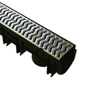 Channel Drain with Heelguard Galvanised Steel Grating - 1m