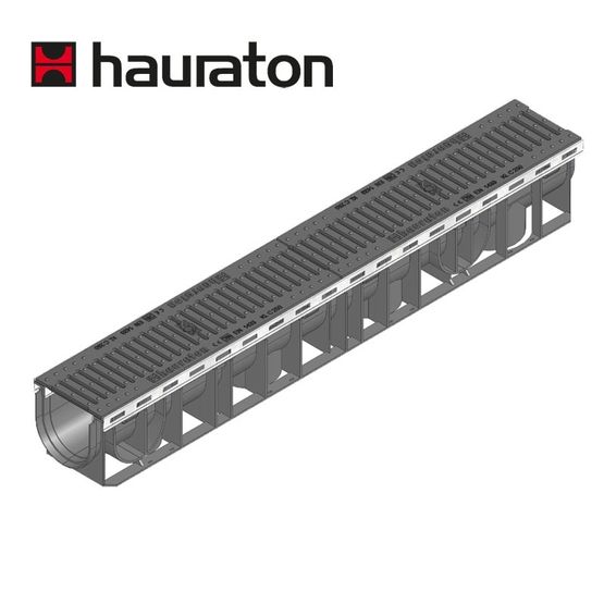 Hauraton Channel Drain Heelsafe Iron Grating 1m Recyfix Plus100 - D400