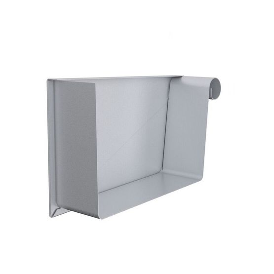 Lindab Steel Rectangular Right Hand Stop End 140mm Painted Silver