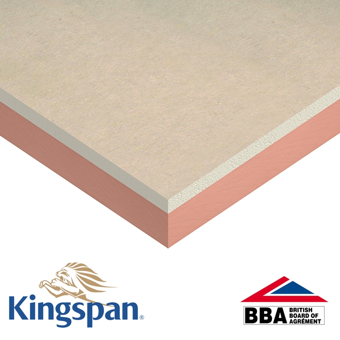 MULTIPLE THICKNESS 2400 X 1200MM KINGSPAN KOOLTHERM K18 INSULATED PLASTERBOARD 