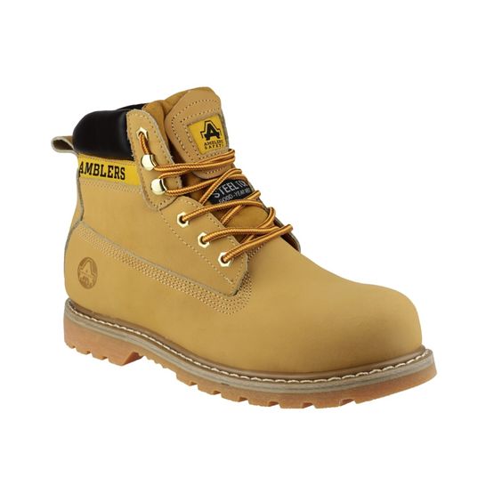 Steel Toe Cap Safety Boots in Honey FS7 by Amblers - Size 4 to 13