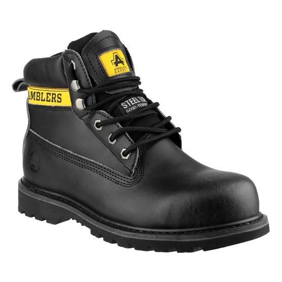 Steel Toe Cap Safety Boot in Black FS9 by Amblers - Size 4 to 13