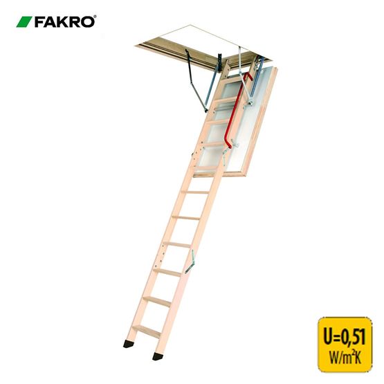 Fakro LWT Highly Energy Efficient Loft Ladder - 70cm x 140cm x 2.8m