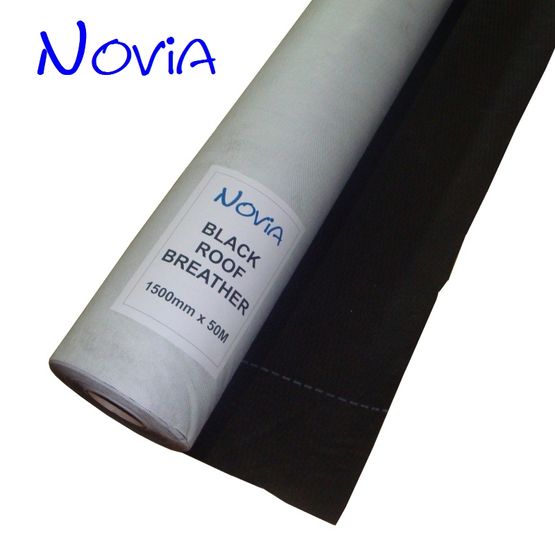 Novia Black Roof & Wall Breathable Felt Membrane - 50m x 1.5m Roll