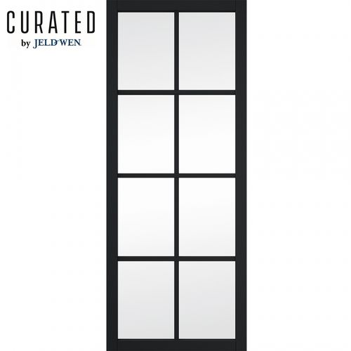 Jeld-Wen Slim Line Internal Matt Black 8 Light Clear Glazed Door - 686mm