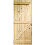 XL Joinery Boarded Ledged and Braced Unfinished Natural Pine External Shed Door