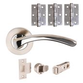 JB Kind Curl Lever on Rose Door Handle Pack Passage or Privacy