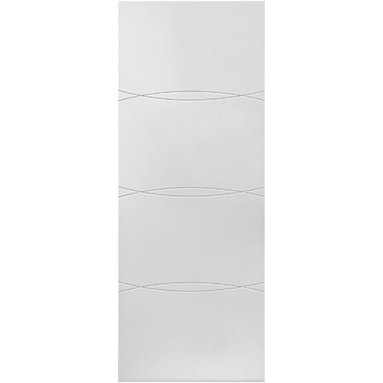 JB Kind Internal White Primed ASTER Feature Grooved Flush Fire Door FD30 (27&quot; x 78&quot;)