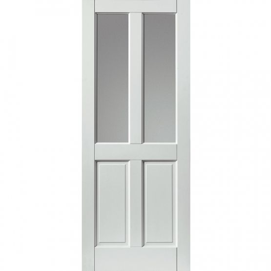 Video of JB Kind Colonial 2 panel Victorian Fully Finished White Medite Tricoya Extreme 2 Light Obscure Glazed External Front Door - 1981mm x 838mm (78x33 inch)