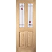 JELD-WEN Curated Oregon Mackintosh Unfinished Oak 2 Light Clear Glazed Internal Door