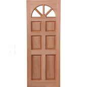 LPD Carolina 6 Panel Victorian Unfinished Natural Hardwood 4 Fanlight Unglazed External Front Door (D&G)