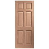 LPD Colonial 6 Panel Victorian Unfinished Natural Hardwood External Front Door (D&G)