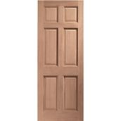 LPD Colonial 6 Panel Victorian Unfinished Natural Hardwood External Front Door (M&T)