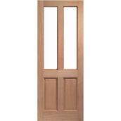 LPD Malton 2 Panel Victorian Unfinished Natural Hardwood 2 Light Unglazed External Front Door (D&G)