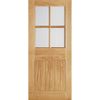 LPD 1 Panel Cottage Unfinished Natural Oak 4 Light Clear Glazed External Stable Door (D&G)