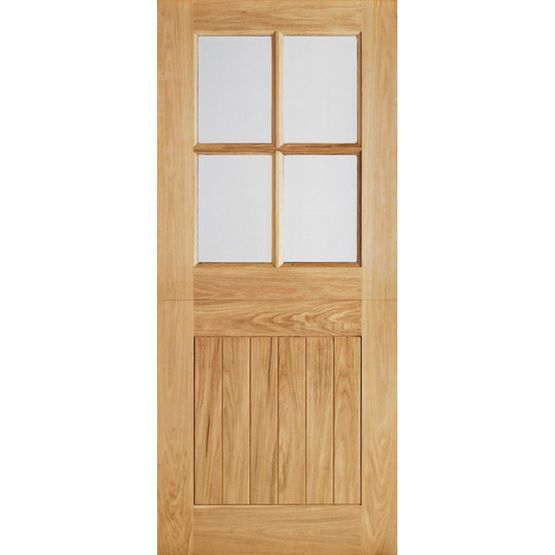 LPD External Oak COTTAGE 4 Light Clear Double Glazed Stable Door D&G (30&quot; x 78&quot;)