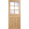 LPD 1 Panel Cottage Unfinished Natural Oak 6 Light Clear Glazed External Stable Door (D&G)